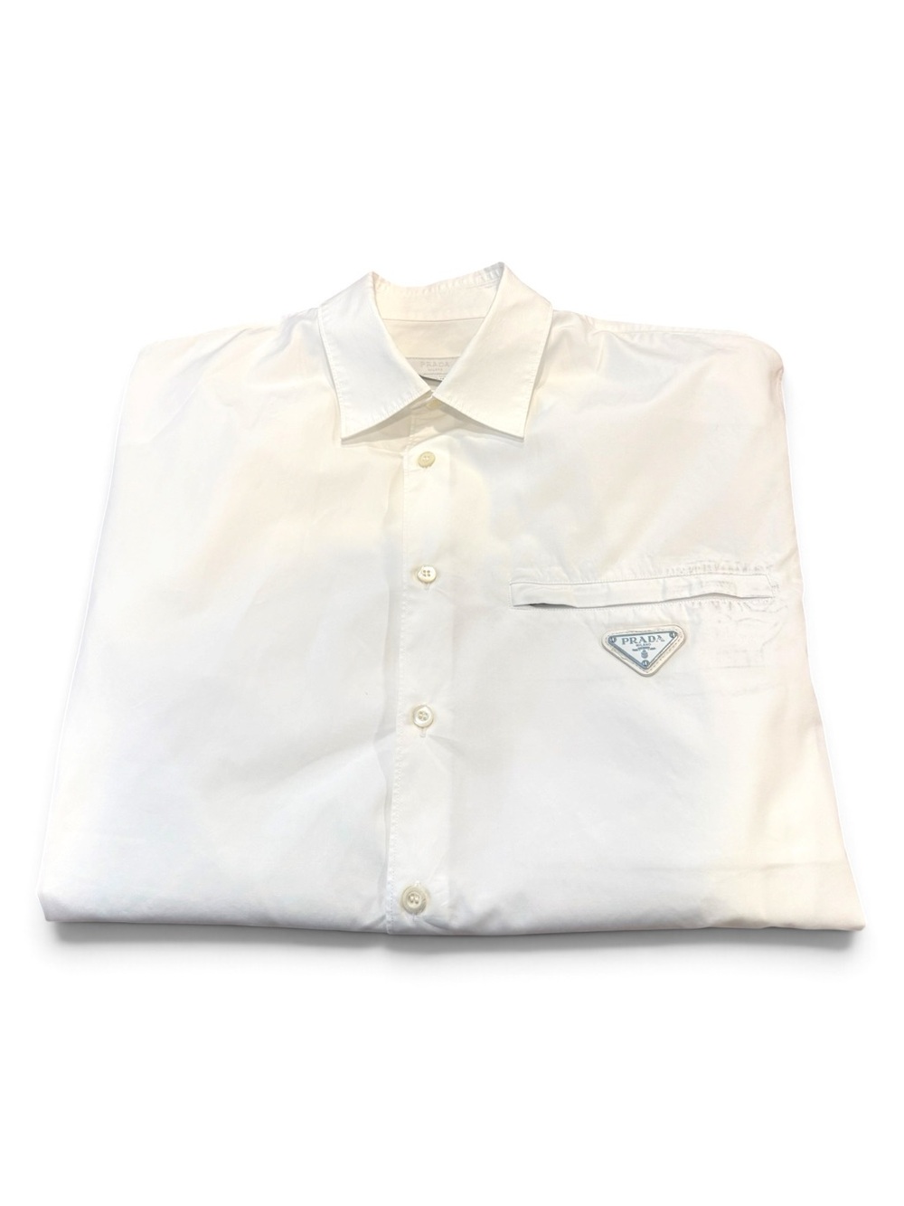 Prada White Men's Cotton Button-Down Dress Shirt